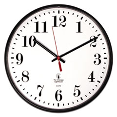 Wall Clock, Slimline, White Dial Face, 12-3/4", Black