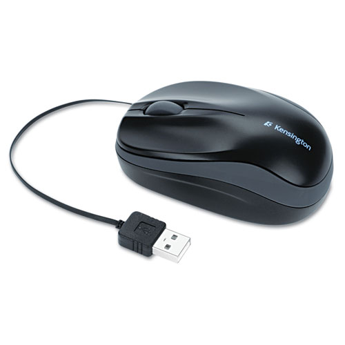 Retractable Mobile Mouse, 2-1/2"x4"x1-1/2", Black