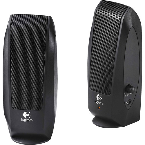 Speaker System, 2.0, w/ Headphone Jack, Black