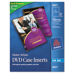 INKJET DVD CASE INSERTS, MATTE WHITE, 20