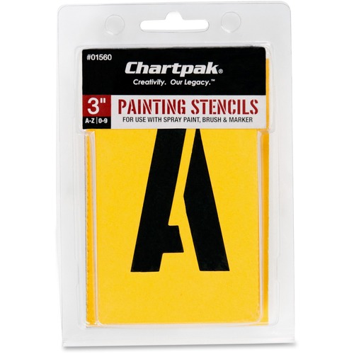 Painting Stencil Numbers/Letters, 3", Yellow