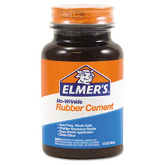 Elmer's  Rubber Cement, Plastic Bottle w/ Brush, 4 oz.