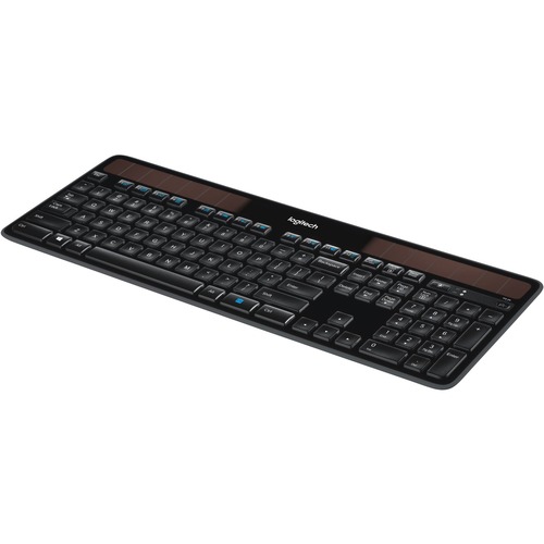 Wireless Solar Keyboard,17-1/2"x7-1/2"x1", Black