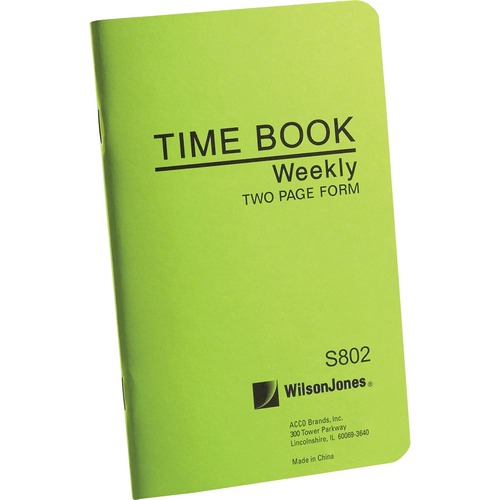 Time Book, Pocket Size, Weekly/2 Page, 6-3/4"x4-1/8", White