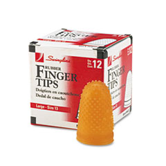 Rubber Finger Tips, Large, 3/4" Diameter, 12/BX, Amber