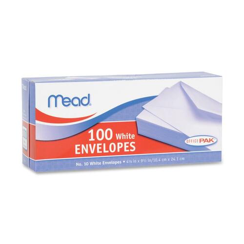 Plain Envelopes, Gummed, No 10, 100/BX, White
