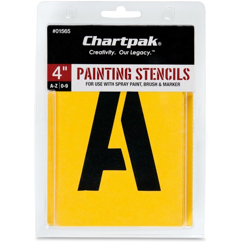 Painting Stencil Numbers/Letters, 4", Yellow