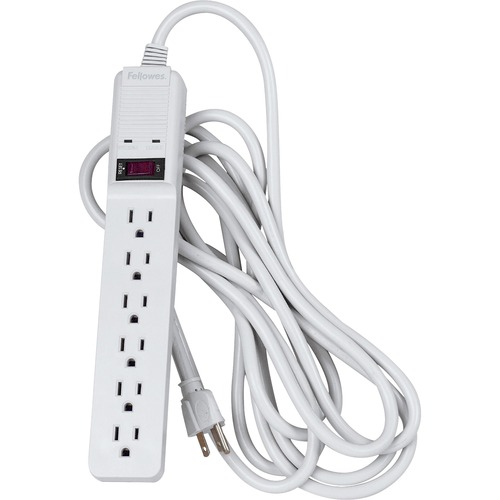 Surge Protector, 6 Outlets, 15' Cord, 450 Joules, White