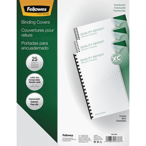 Presentation Covers, Frosted, LTR, 25/PK, Clear