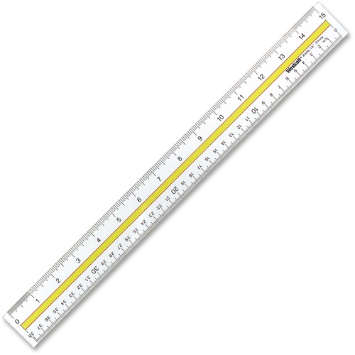 Flexible Document Ruler, Nonmagnetic, Acrylic, 15", Clear