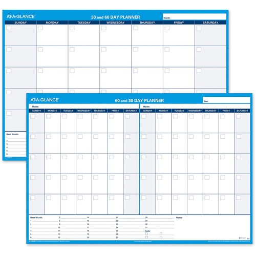 Undated Wall Calendar,2-Sided,Erasable,30/60 Day,48"x32",BE