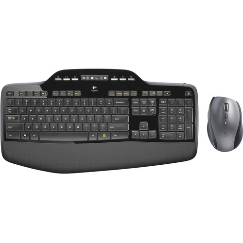 Wireless Mouse/Keyboard, 18"x9-1/2"x1-1/4", Black