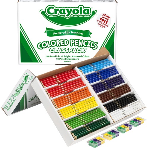 Classpack Colored Pencils, 240/BX, 12 Assorted Colors