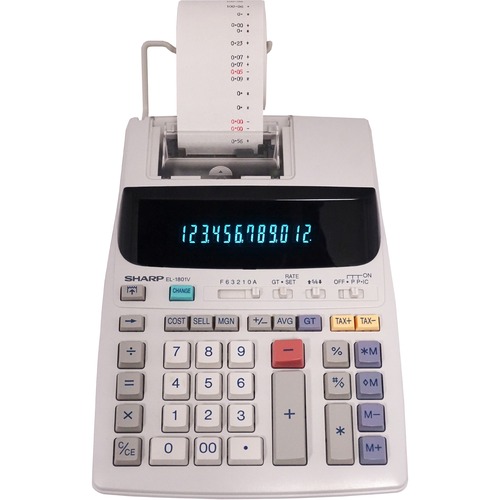 12-Dgt Calculator,Print,Cash Reg.Mode,7-1/2"x10-1/4"x2-1/2"