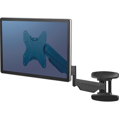 Monitor Arm, Wall-mount, Steel, Height/Depth Adjust, Black