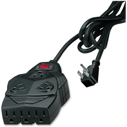 Surge Protector,AC Adapters,1300 Joules,8 Outlets,6' Cord,BK