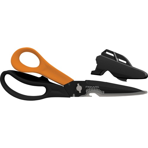 Multipurpose Scissors, Utility Cutter, 9" L, Black/Orange