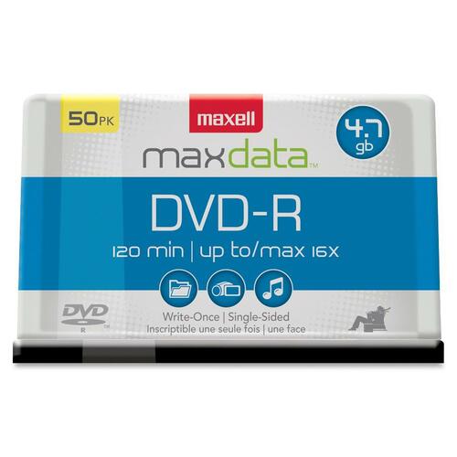 Maxell  DVD-R, 16X Speed, 4.7GB, Branded, F/Recorders/Drives, 50/PK