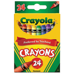 Crayola  Crayon Set, 3-5/8", Permanent/Waterproof, 24/BX, Assorted