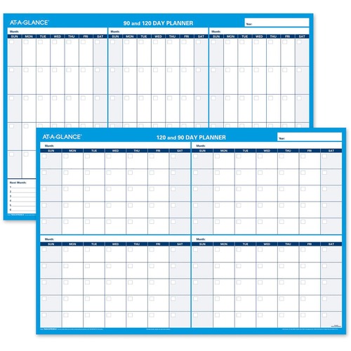 Undated Wall Calendar,2-Sided,Erasable,90/120 Day,36"x24",BE