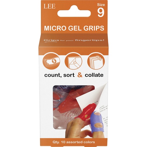 Micro Gel Grips, Size 9, Large 3/4", 10/PK, Assorted