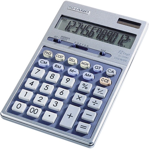 12-Digit Calculator,Dual Power,4-Key Memory,4-1/3"x7"x3/4"