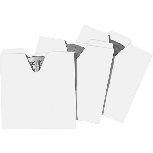 CD/DVD File Folders, AstTabs, 5-1/4"x5-1/8", 100/PK, White