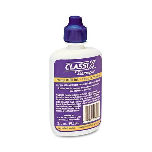 Refill Ink, for ClassiX pre-inked stamps, 2 oz Bottle, Blue
