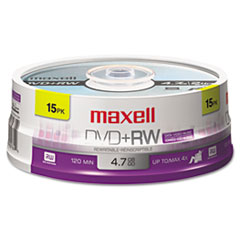 DVD+RW, 4X, 4.7GB, w/ Jewel Case, 15/PK, Gold