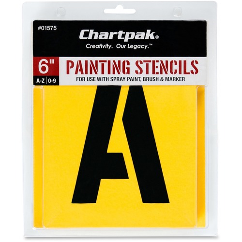 Painting Stencil Numbers/Letters, 6", Yellow