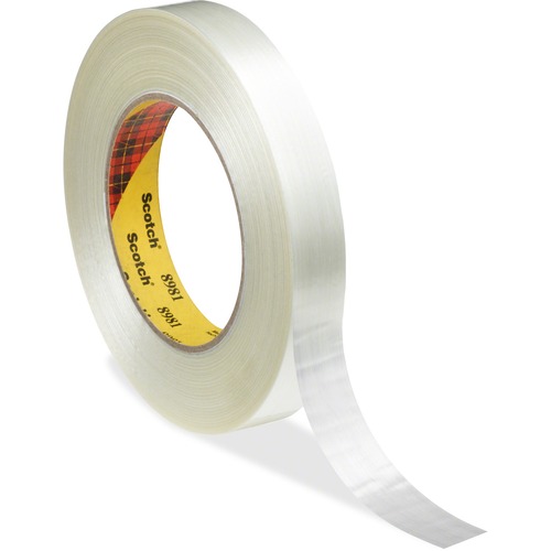 Filament Tape, 3" Core, 1"x60 Yards, Clear