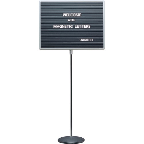 Message Board W/Stand, Magnetic, Square Corners, 24"x18", GY
