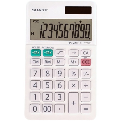 10-Digit Calculator, Twin Power, 2-4/5"Wx4-3/4"Lx3/10"H, WE