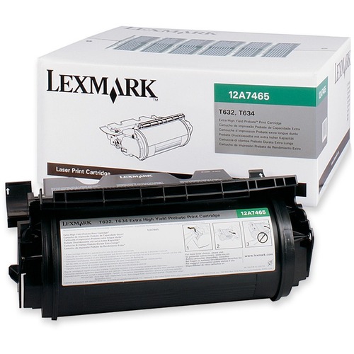 Genuine OEM Lexmark 12A7465 Extra Hi-Yield Black Return Program Print Cartridge