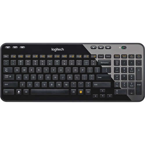 Wireless Keyboard, 14"x5-1/2"x1/2", Black