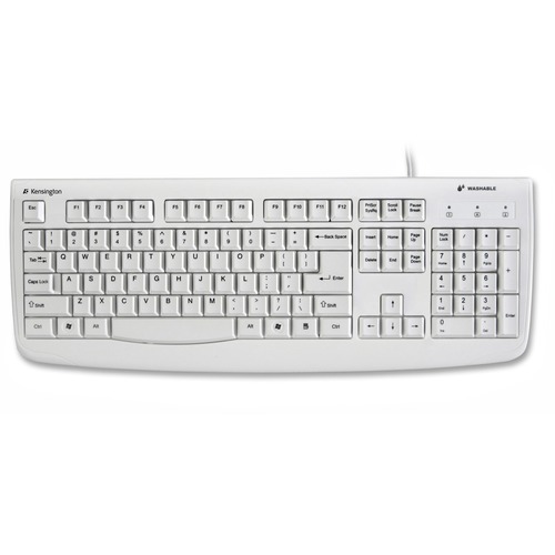 Washable Keyboard, USB/PS2, 17-3/4"x6-3/4"x1", White