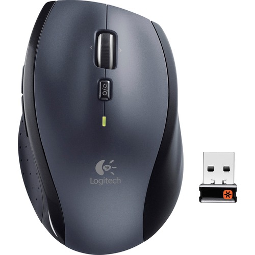 Wireless Laser Mouse, 2-1/2"x4-1/4"x1-1/4", Black/Silver