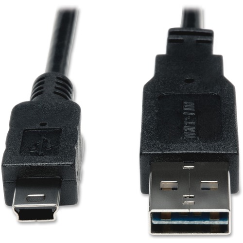 2.0 USB Cable, 6ft, USB to Mini, Black