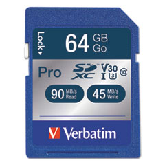 Verbatim  Memory Card, SDXC, 90MB/s Read Speed, 64GB. BE