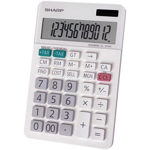 12-Digit Calculator, Twin Power, 4-2/5"Wx6-3/5"Lx3/5"H, WE