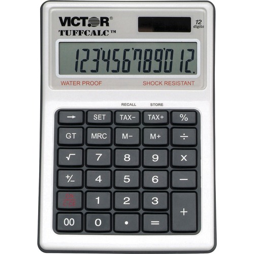 12-Digit Calculator, Hybrid Power,4-5/8"x6-1/2"x1-3/4",WE