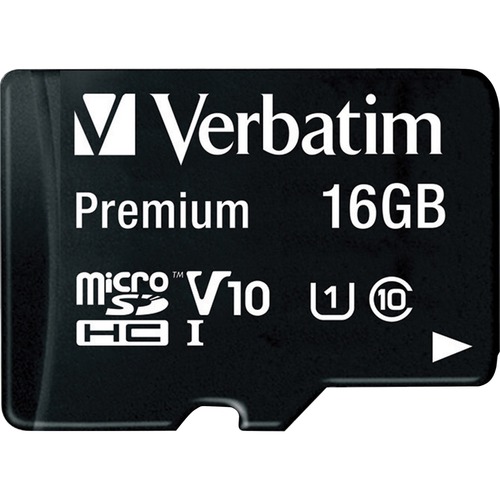 Verbatim  Micro SDHC w/Adapter, 16GB, Black