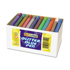 Glitter Glue Pens, Resealable, 72/BX, Assorted