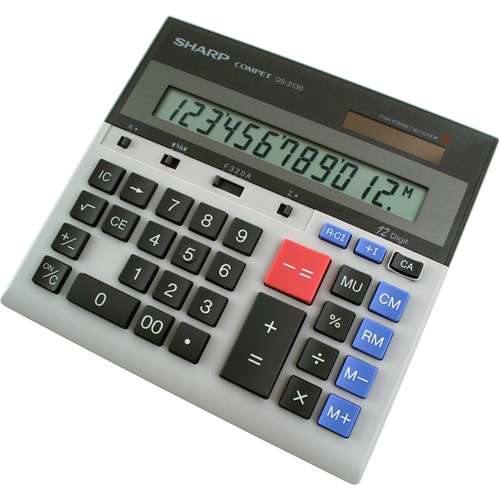 12-Dgt Desktop Calculator,Dual Power,7-1/2"x6-7/8"x2-2/3",GY