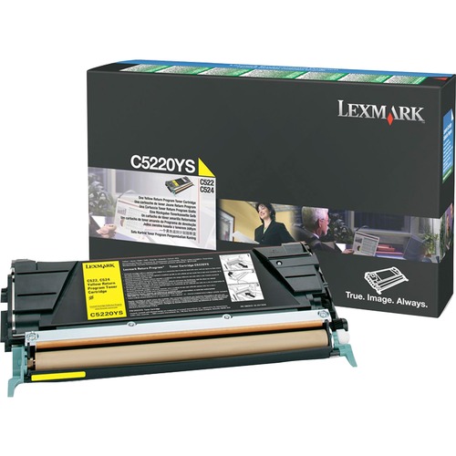 Genuine OEM Lexmark C5220YS Yellow Return Program Laser/Fax Toner (3000 page yield)