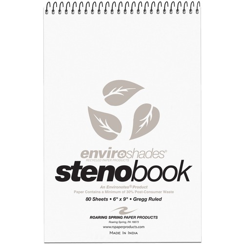 Enviroshades Steno Notebook, Gregg, 6 X 