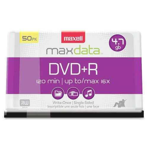 DVD+R, 16X Speed, 4.7GB, Branded, 50/PK