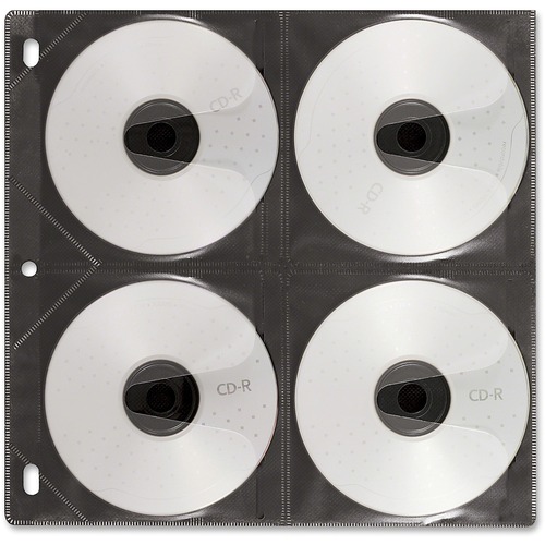 Vaultz Media Binder Sleeves,8 CD Cap.,9-3/4"x1/8"x10",25/PK