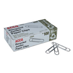 Recycled Paper Clips,No 4, 1-13/23" Size,Jumbo,100/BX