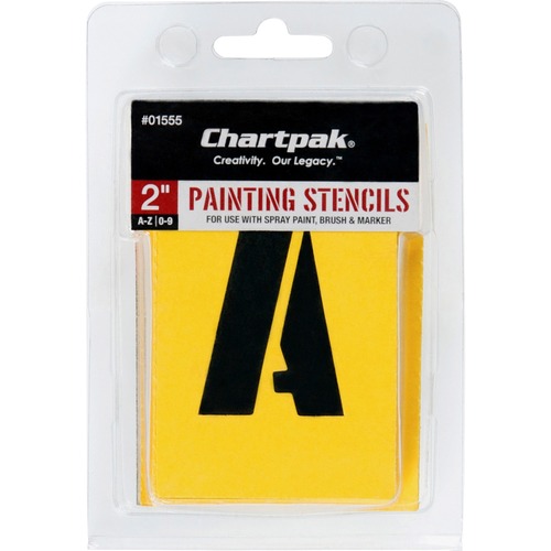 Painting Stencil Numbers/Letters, 2", Yellow